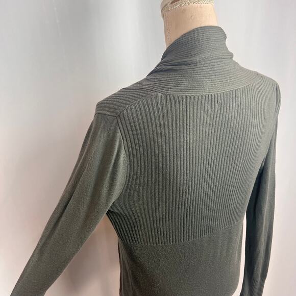 Glimmer by JJ Basics Ribbed Knit Cardigan Sweater Size S Gray Minimalist Basics - Picture 5 of 6